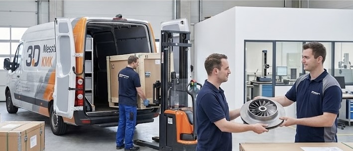 Abhol- und Bringservice f&uuml;r Pr&uuml;fmittel &ndash; transportsichere Verpackung bei 3D Messtechnik KMK GmbH in Offenburg